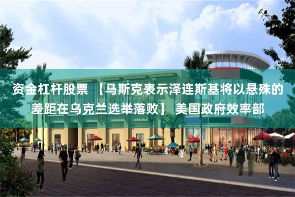 资金杠杆股票 【马斯克表示泽连斯基将以悬殊的差距在乌克兰选举落败】 美国政府效率部