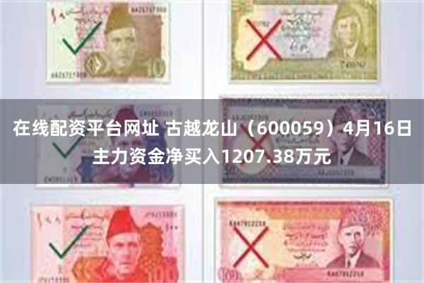 在线配资平台网址 古越龙山（600059）4月16日主力资金净买入1207.38万元