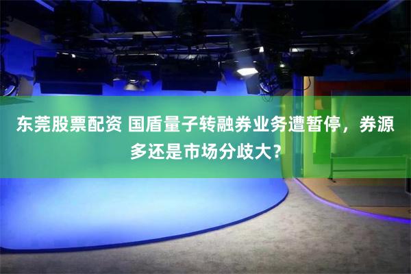 东莞股票配资 国盾量子转融券业务遭暂停，券源多还是市场分歧大？