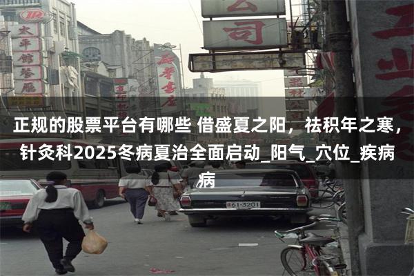 正规的股票平台有哪些 借盛夏之阳，祛积年之寒，针灸科2025冬病夏治全面启动_阳气_穴位_疾病