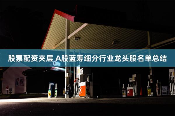 股票配资夹层 A股蓝筹细分行业龙头股名单总结